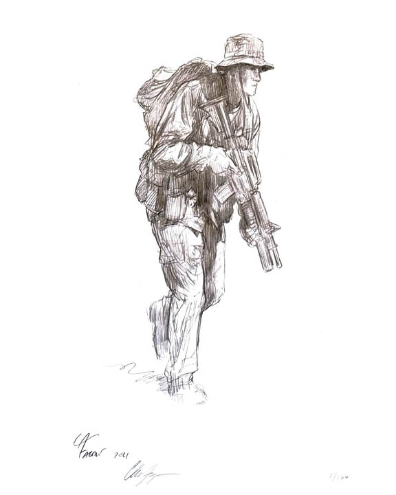 John P Connors statue drawing